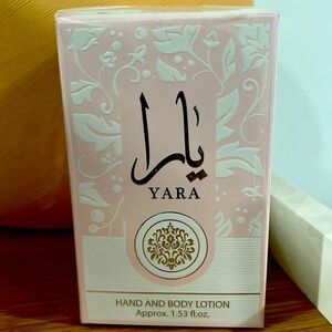 Yara Hand and Body lotion: smells amazing and leaves skin feeling soft.